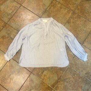 Brochu Walker Viscose Gray Long Sleeve Blouse Tunic Small Quiet Luxury